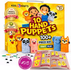 Hand Puppet Kit – Make Your Own Animal Characters, 10 Felt Pieces, Simple by KoolKrafts