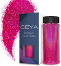 Ceya 3.8oz/ 110g Holographic Ultra Fine Glitter Powder Laser Rose Red Glitter by CEYA