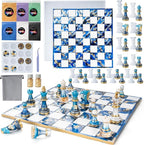 HeyClear Chess Set Resin Molds, Chess Board Silicone Molds & 16PCS 3D Full Size by HeyClearResin