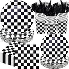 Pickmesh 400 Pcs Race Car Birthday Party Supplies Include Black White Checkered by Pickmesh