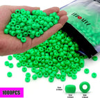 1000Pcs Pony Beads Bracelet 9mm Green Plastic Barrel Pony Beads - Image 2