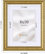 eletecpro 8x10 Vintage Picture Frame, Glass Cover, Horizontal or Vertical - Image 3