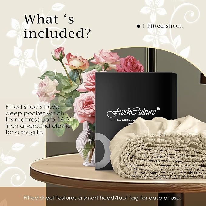 FreshCulture Full Fitted Sheet Only – Premium Hotel-Quality Fitted Sheet - Image 5