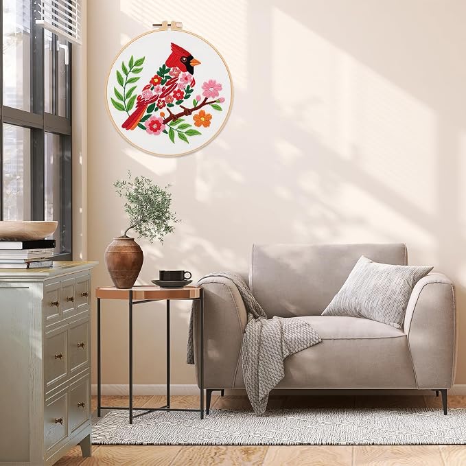 Louise Maelys Cardinal Embroidery Kit, Cross Stitch Kit - Image 7