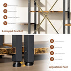 Shintenchi Triple Column 4 Tier Bookshelf, Industrial Large Bookcase Display - Image 7