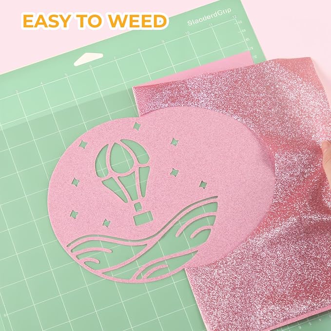 HTVRONT Pink Glitter HTV Vinyl- 10” x 5ft Pink Glitter Iron On Vinyl | Pink - Image 4