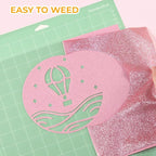 HTVRONT Pink Glitter HTV Vinyl- 10” x 5ft Pink Glitter Iron On Vinyl | Pink - Image 4