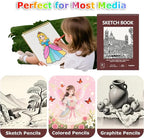 9" x 12" Sketch Book, Acid Free Artist Drawing Book Paper, Art Supplies - Image 5