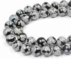MJDCB Snowflake Obsidian Beads Round Natural Stone Beads by MJDCB
