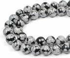 MJDCB Snowflake Obsidian Beads Round Natural Stone Beads by MJDCB