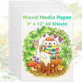Mixed Media Paper 9" x 12", 40 Sheets Multipurpose White Loose Drawing Paper | by Donyang