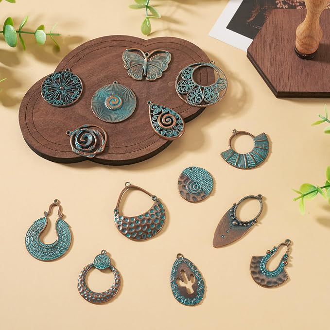 14Pcs Vintage Turquoise Charms - Image 6