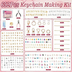 Pjordo 652Pcs Charm Lip Gloss Keychain Making Kit, DIY Keychain Kit Includes - Image 2