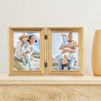 Lawrence Frames 5x7 Hinged Double Sutter Burnished Gold Picture Frame - Image 5