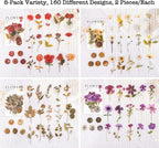 Knaid Pressed Flower Themed Stickers Set Dried Flowers Resin Stickers Decals - Image 4