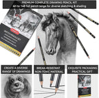 PANDAFLY Drawing Sketch Pencil Set, 16 Piece, 4H to 14B Graphite Pencils | - Image 3