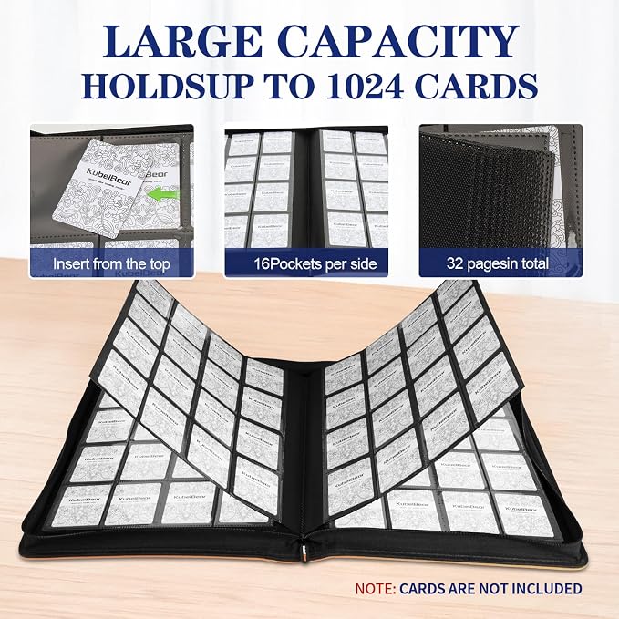 Card Binder – 1024 Capacity, Zippered Trading Card Holder - Image 3