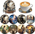 8 Pack Diamond Art Coasters, Jesus Christ Diamond Painting Coasters Kits | by Zythron