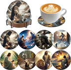 8 Pack Diamond Art Coasters, Jesus Christ Diamond Painting Coasters Kits | by Zythron