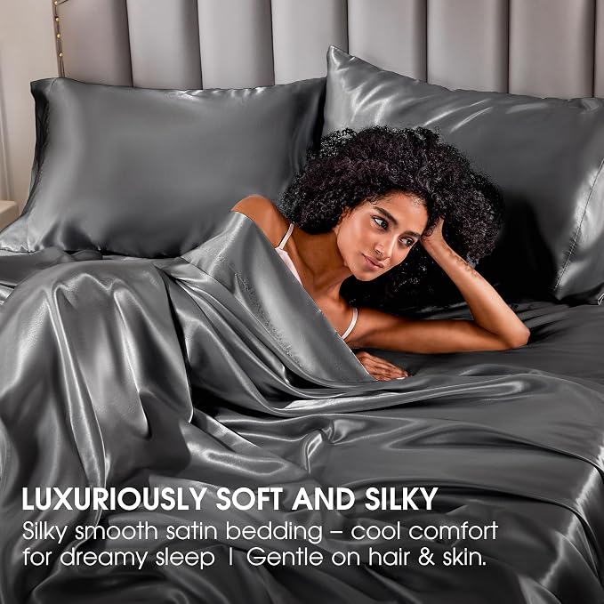 FreshCulture Satin Sheets Twin XL Bed Set - Image 6