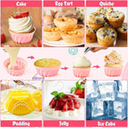 R HORSE 42Pcs Silicone Baking Molds Pumpkin Shapes Baking Cups Non-Stick Donut - Image 5
