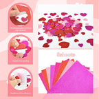 BEISHIDA 392 Pcs Glitter Foam Heart Stickers，Red Pink Purple Heart Shapes - Image 5