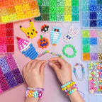 Gionlion 7 Boxes Pony Beads Bracelet Making Kit, 144 Colors 6x9mm Kandi Rave - Image 4