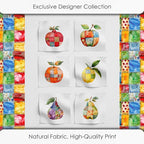 Fruit Patchwork Cotton Fabric Panel – 6 Fruit Designs + Bonus Patchwork Sheet - Image 5