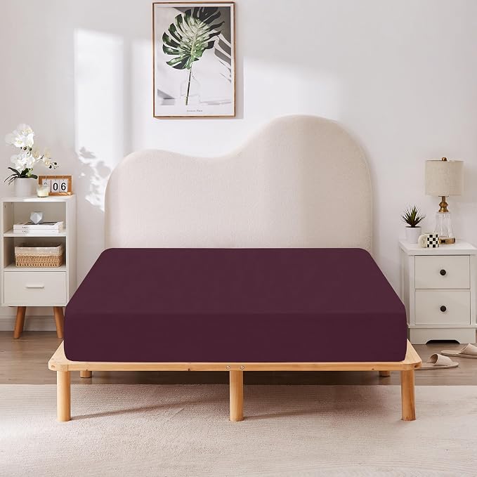 HBHLFZ Queen Fitted Sheet Only, Soft Breathable Bottom Sheet - Image 6
