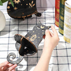 2 pcs 2 Styles Black Cat Theme Wooden Display Shelf Gothic Animal Floating - Image 4