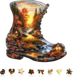 Jigfoxy Wooden Puzzles for Adults, Fall in a Boot Wood Puzzles Adult, Unique by Jigfoxy
