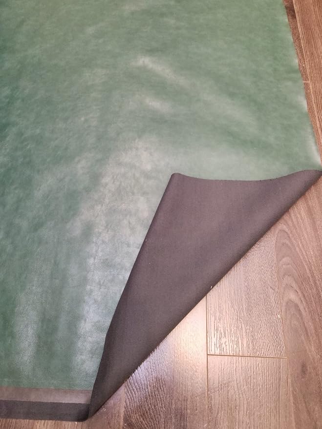 Green Soft Faux Vegan Leather Fabric Sheet PU Peta Approved Vegan | 1 Yard Cut - Image 4