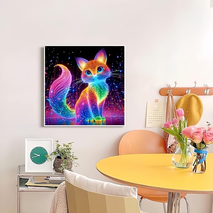 GXGLLPZBY Diamond Art Kits for Beginners, Dreamy Glowing Cat Diamond Painting - Image 3