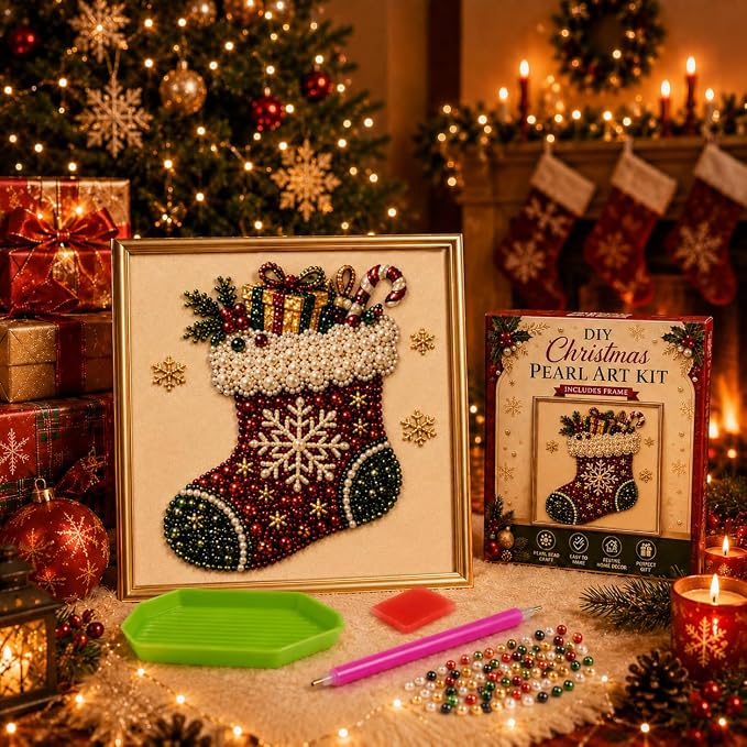 DIY Christmas Pearl Diamond Painting Art Kit by Unknown