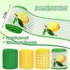 JarThenaAMCS Lemon Wired Edge Ribbon Yellow Green Stripe Plaid Craft Ribbons - Image 2