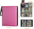 GERMUN 3 Ring 9 Pocket Zipper Card Binder, 720 Double Sided Standard PU Trading - Image 2