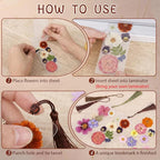 344 Pcs Pressed Flower Bookmark Making Kit | 50 Laminating Pouches - Image 4