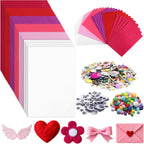 gisgfim 42Pcs Valentine's Day Pink-Purple Felt Fabric Sheet Craft Kit 8 x 12 by gisgfim