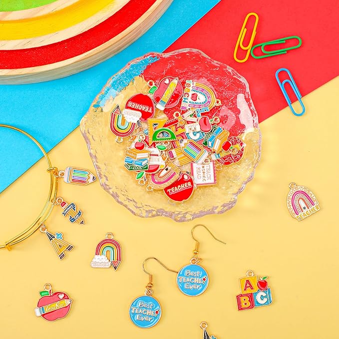 MARFOREVER 40Pcs/20 Pairs Teacher Charms School Charms - Image 4