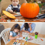 RattanView 24 Pcs Fall Craft Color Your Own Keychains DIY Craft Wooden Blank - Image 6