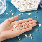 Tibetan Star Charms Silver Hollow Pentagram Pendants Metal Star Charms Hollow - Image 4