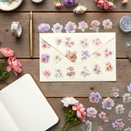 30 PCS Sparkly Flower Stickers Clear Glitter Floral Stickers Holographic PET - Image 5