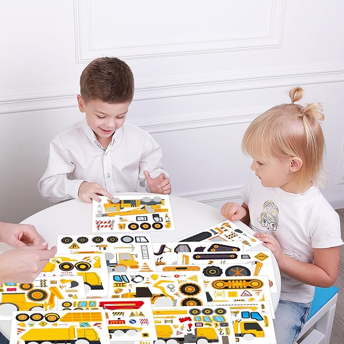 42 Sheets Create Construction Vehicles of Dreams Stickers, Make Your Own Sticker - Image 6