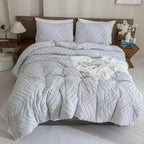 Andency Silver Grey Comforter Full Size, Boho Grey Soft Warm Bedding Comforter - Image 6