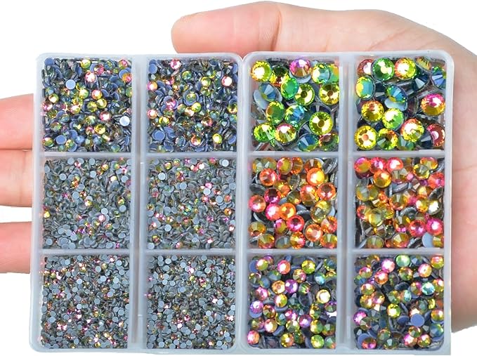 10000Pcs 2-Boxes Mixed Size Hot Fix Round Crystals Gems Glass Stones Hotfix - Image 4