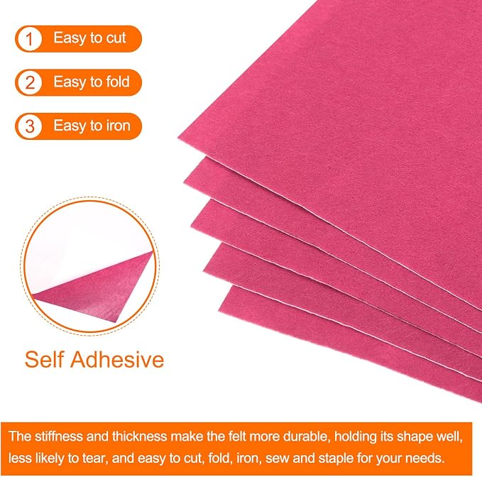 MECCANIXITY Adhesive Felt Sheets, Felt Fabric Crafts Back Adhesive Felt Sheets - Image 4