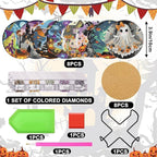 Axquilon 8 Pcs Halloween Diamond Art Coasters Kit - Image 2