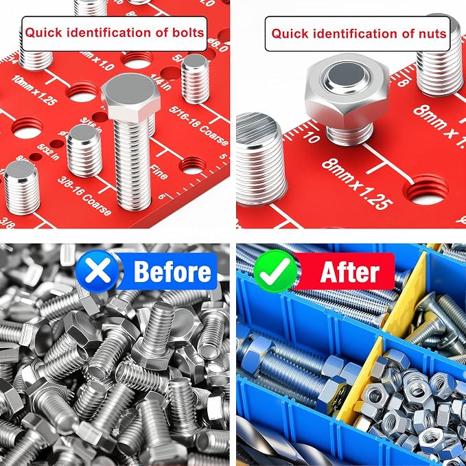 Manalete Thread Checker, Nut and Bolt Thread Checker, Screw Size and Thread - Image 5