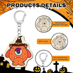 RattanView 24 Pcs Monster Craft Color Your Own Keychains Diy Craft Wooden Blank - Image 3
