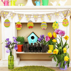 36PCS Wooden Easter Ornaments to Paint, 6 Styles DIY Blank Unfinished Wood Egg - Image 3